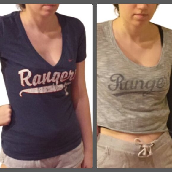 Lot of two Texas Rangers v-neck t-shirts - Picture 1 of 5